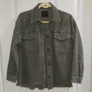 Black Label Washed Green Denimn Button Down Shirt